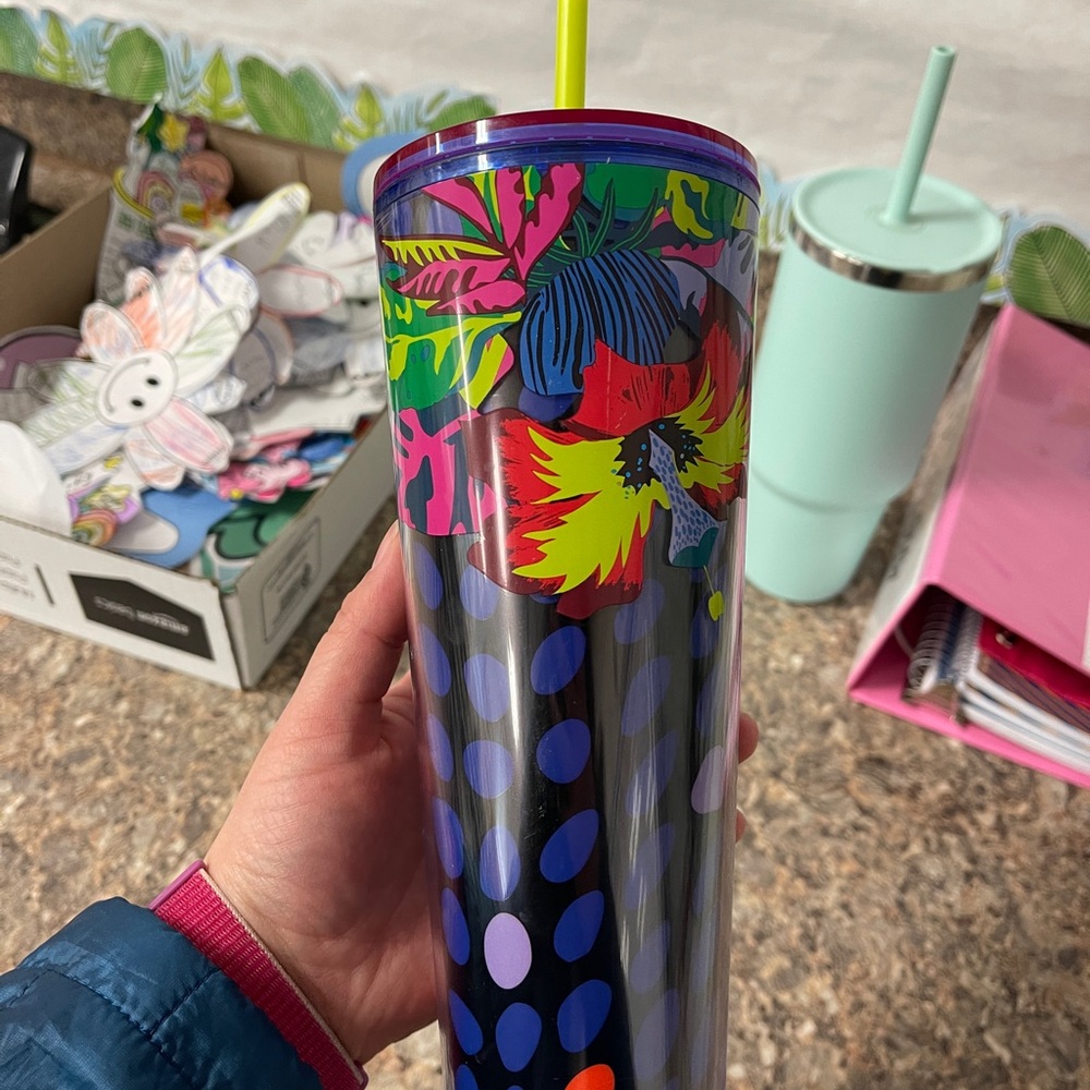 Starbucks Colorful Floral Tumbler with Straw